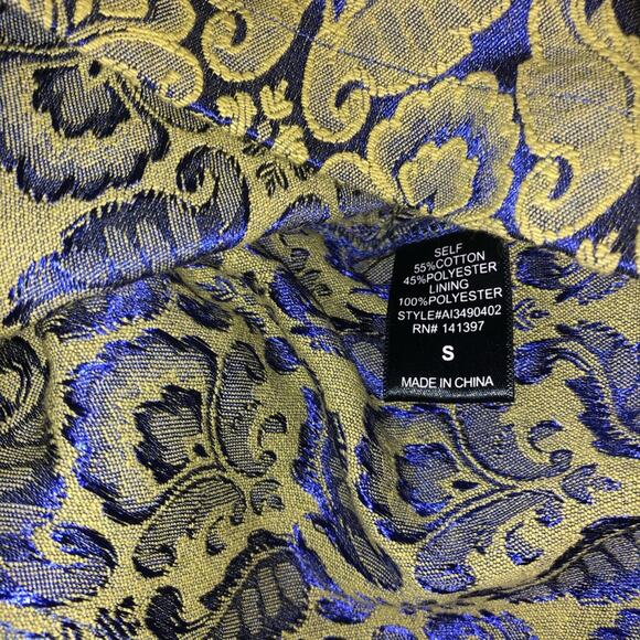 ASTR Jacquard Green Blue Mini Dress Retro Sleeveless Paisley Y2K Cut Out - Picture 5 of 6